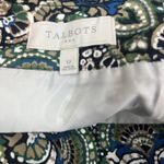 Talbots NWT Classic Boho Print Blue Green Tan WhiteStraight Lined Skirt Size 12 Photo 5