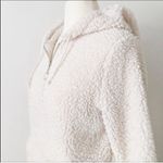 No Boundaries Cream Hooded Quarter Zip Fuzzy Sherpa Sweater Hoodie Size Medium Photo 1