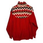 Aerie  Women's Red Fleece Geometric Print Quarter Zip Pullover Sweatshirt Size S Photo 2
