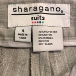 Sharagano  Suits Gray Pinstriped Suit Set Belted Jacket Size 4 EUC Photo 13