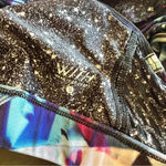 Peloton  High Neck Jewels in Space Reversible Sports Bra Small S Cut out Photo 6