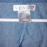 Venus Elastic Waist Tie Front Batwing Babydoll Denim Blouse Women Size 1X Photo 3