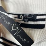 Velvet Heart  Black & White Striped Ribbed Cowl Neck Sweater. Size M Photo 3