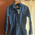 J.Crew Cinched-waist Denim Jumpsuit Utility Boiler Suit NWT FLAW** Size 0 Photo 2