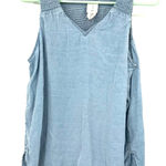 Joie  Size Medium‎ Blouse Blue Sleeveless Ruched Elastic Flare Cottagecore Casual Photo 0
