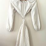 Petal and Pup  Beige Cut Out Gingham Dress 100% Cotton Mini Puff Sleeves Size 4 Photo 1