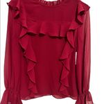 Rachel Parcell  Mock Neck
Ruffle Trim Long Sleeve Top Blouse size xs Photo 0