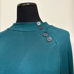 Chico's  3 Women’s Deep Teal Long Sleeve Top with Button Accents Casual Photo 1