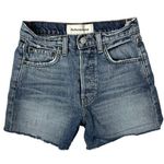 Reformation  Lola Blue Wash Button Fly High Rise Cut Off Denim Jean Shorts Sz 23 Photo 0