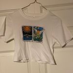 White Graphic Tarot Card Crop Top Size M Photo 0