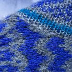 Cardigan Womens Med. Chicos 1 Wool Mohair Blend Geo Print Knit Blue Gray Photo 9