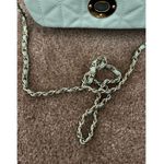 Forever 21 NWT faux leather seafoam green quilted chain strap Crossbody purse Photo 3