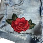 American Eagle  Super Stretch Hi Rise Shortie Embroidered Flower Jean Shorts 4 Photo 1