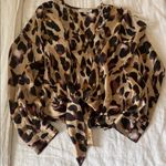 Hayden Animal Print Tie-Front Blouse Photo 0