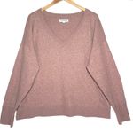 Lucky Brand Women’s Dusty Rose Pink Vneck Pullover sweater XL Photo 1