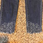 Ann Taylor  The Skinny Jeans Women Size 0 Embroidered Flower Hem‎ Cropped Raw Hem Photo 1