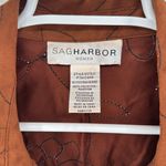 Sag Harbor  Brown Floral Button front shirt jacket 1X faux suede eyelet plus fall Photo 8