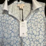 Laura Ashley  Polo Shirt M Blue
Floral Zip Collar Golf Tennis
Pickleball UPF Photo 3