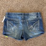 Hydraulic ‎ Medium Wash Embroidered Pockets Low Rise Denim Jean Shorts 11/12 NEW Photo 7
