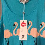 Wildfox | Teal Flamingo Graphic Tank Top | S Photo 1