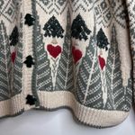 Woolrich  Tree Heart Print Sweater S Ramie Cotton‎ Button Cardigan Outdoorsy Photo 3