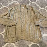 Madewell  Bubble-Sleeve Cableknit Cardigan Sweater size small chunky with pockets Photo 3