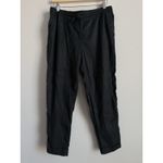 Loft  Pants Women's Medium Black Linen Blend Jogger Tapered Drawstring Stretch Photo 1