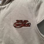 Vintage 2000s Harley Davidson Beige Short Sleeve Zip Up Top Size Medium Gray Photo 3