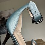 Coach New Maude heels size 7.5 kitten heels Blue gray minimalist gun metal Photo 5