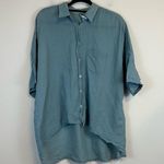 Free People | Dusty Blue Button Front 100% Cotton Bohemian Shirt Size XS Photo 1