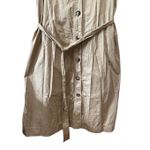 Kate Spade New York Twill Sleeveless Shirt Dress XXL Tan Feminine Long Photo 11