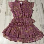 MISA Los Angeles  Pink Lillian Split Neck Floral Ruffle Mini Dress Size XS Photo 3
