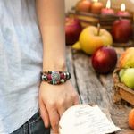 Unique Wooden Beads Wrist Cuff‎ Link Braided Leather Couple Decorative Bracelet Photo 1