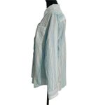 Lands' End  Size Medium  Top Blouse Button Up Cotton Linen Blend Photo 3