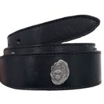 Vintage Black Leather Wolf Concho Belt Hand Crafted Mexico Western Southwestern Photo 0