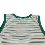 Mother Strong and Silent Type Pocket Tank Top Shirt Green Multi Stripe Sz Large Photo 8