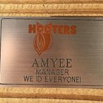 Hooters  Girl Worn Silver Uniform Manager Name Tag “Amyee” Photo 0