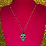Boutique Sunflower Sugar Skull Necklace Sterling Silver 925 Kawaii Gothic Emo Halloween Photo 12