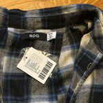 BDG Urban Outfitters Womens Medium New Blue Tie Front Festival Flannel Shirt Top Photo 10