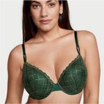 Victoria's Secret Victoria’s‎ Secret Green Plaid Gold Shimmer Lightly Lined Demi Bra size 38DD Photo 4