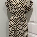 Pink Rose Black and Cream Checkered Midi Dress Size M Photo 0
