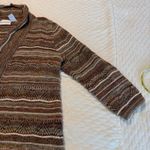Alfred Dunner Open Front Sweater Cardigan Neutral Tone Women’s Sz Large Metallic Brown Photo 7