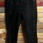 Gap  Black Floral Embroidered‎ High Rise Universal Leggings Size 14/32 Photo 0