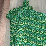 ZARA Size S Green Floral Sleeveless Dress Photo 8