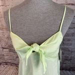 BP Lime Green Bow Detail Knot Tank Top Satin Cami Adjustable Straps Size M Photo 2