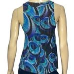 Anthropologie  One September Women’s Size M Turquoise Peacock Print Tank Top Photo 3