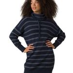 prAna Womens Size M  Milani Henley Striped Sweater Dress Navy NWT Photo 0