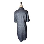 Theory  Dress Women 8 Blue Mayvine Linen Blend‎ Shirtdress Roll Tab Sleeve Mini Photo 2