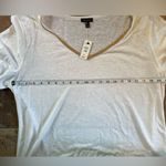 Talbots NEW White Linen Blend Beaded V-Neck Top Shirt Size XL Photo 6