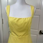 Lulus  Social Sensation Light Yellow Square Neck Mini Bodycon Dress Size M NWT Photo 2
